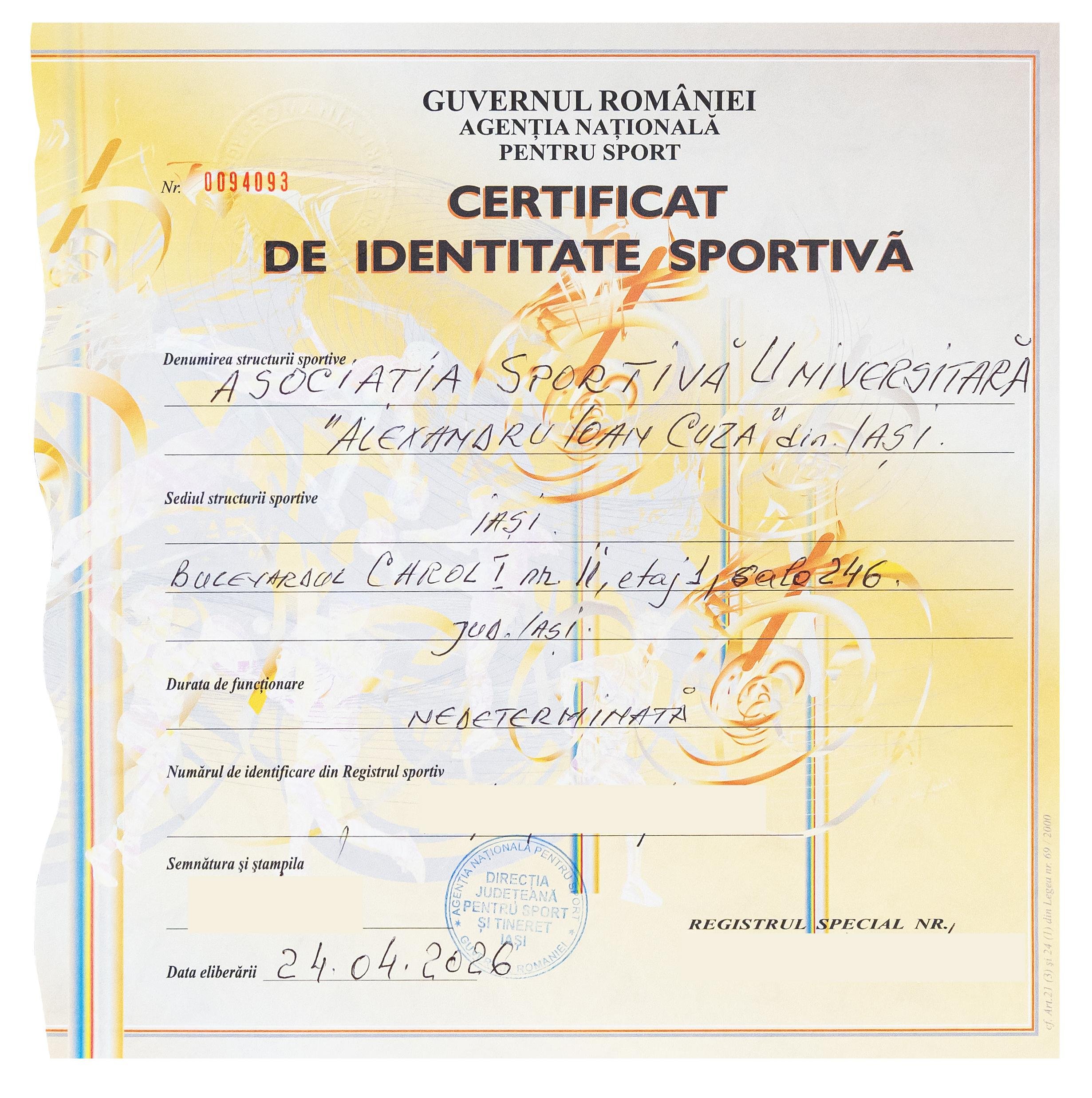 Pornind de la excelența sportivă și formarea academică ca valori fondatoare, Asociația Sportivă Universitară „Alexandru Ioan Cuza" din Iași își propune să devină un reper al sportului universitar românesc, consolidând profilul public al UAIC ca instituție activă și responsabilă față de comunitatea sa.