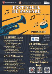 O altă activitate dedicată culturii noastre populare este Festivalul de Fanfare, eveniment aflat la ediția a VII-a. Festivalul se va desfășura, la Iași, în perioada 26–28 iunie a.c., în Parcul Copou.
